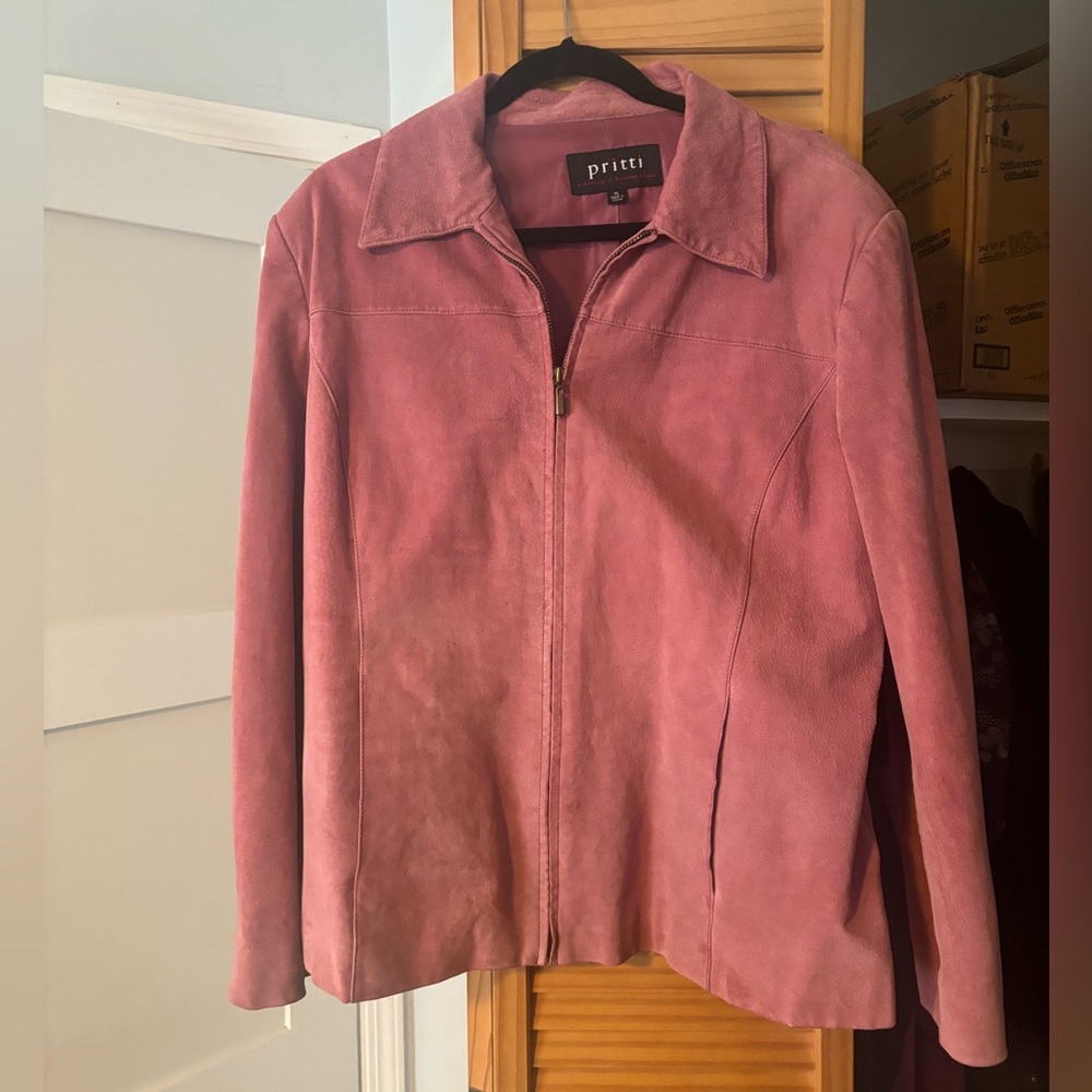 pritti pink XL suede jacket